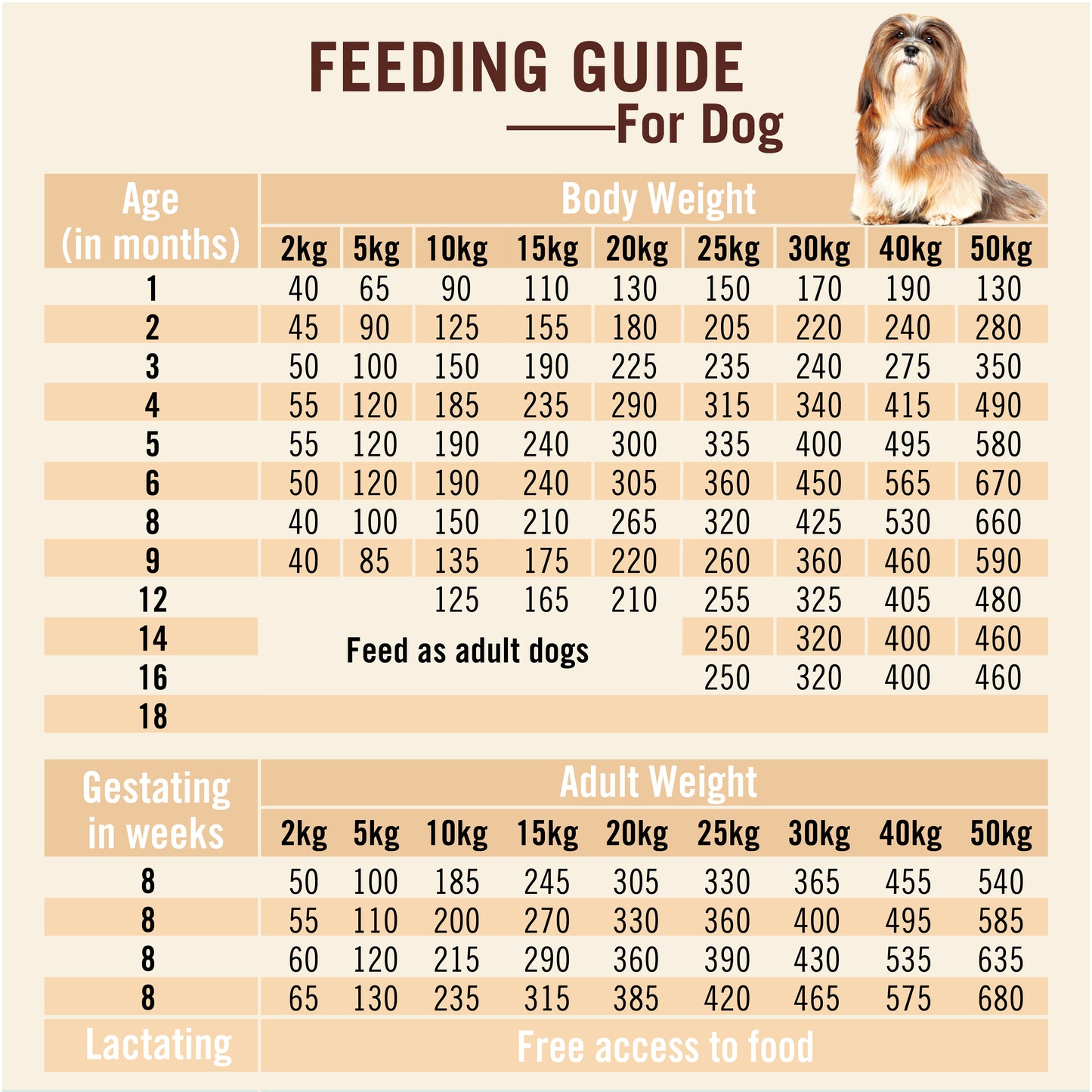 NatureBridge-Beauty Dog - Complete Food - All Life Stages- Feeding Guide